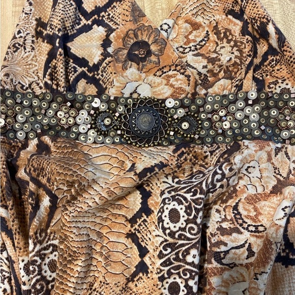 Vintage Joyous & Free Embellished Halter Dress NWT size L - Picture 6 of 10